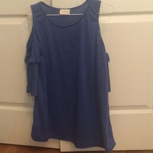 Navy blue cold shoulder top